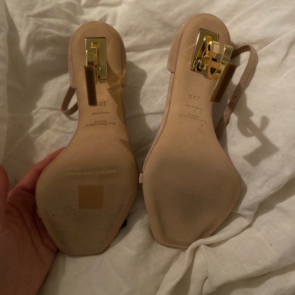 Never worn Saint Laurent opyum Suede Sandals with metal YSL 110